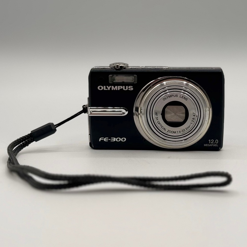Olympus FE-300 Digital Camera Black 12.0MP 3x Optical Zoom Point and Shoot